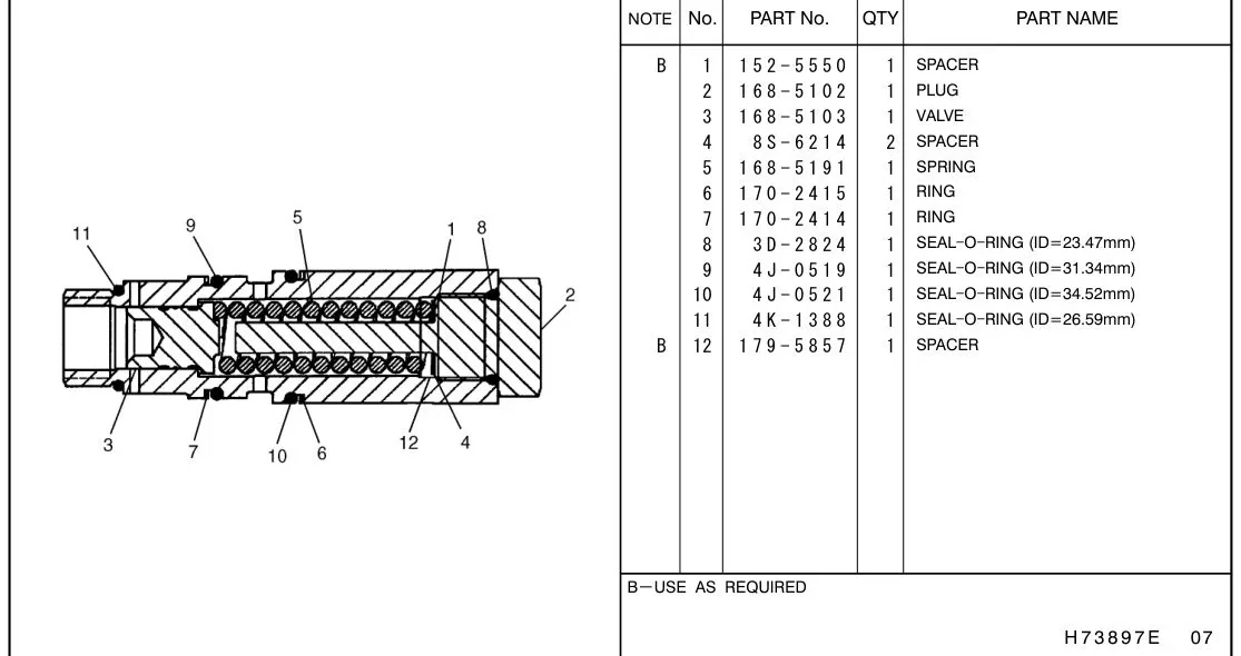365B 3D2824 parts diagram