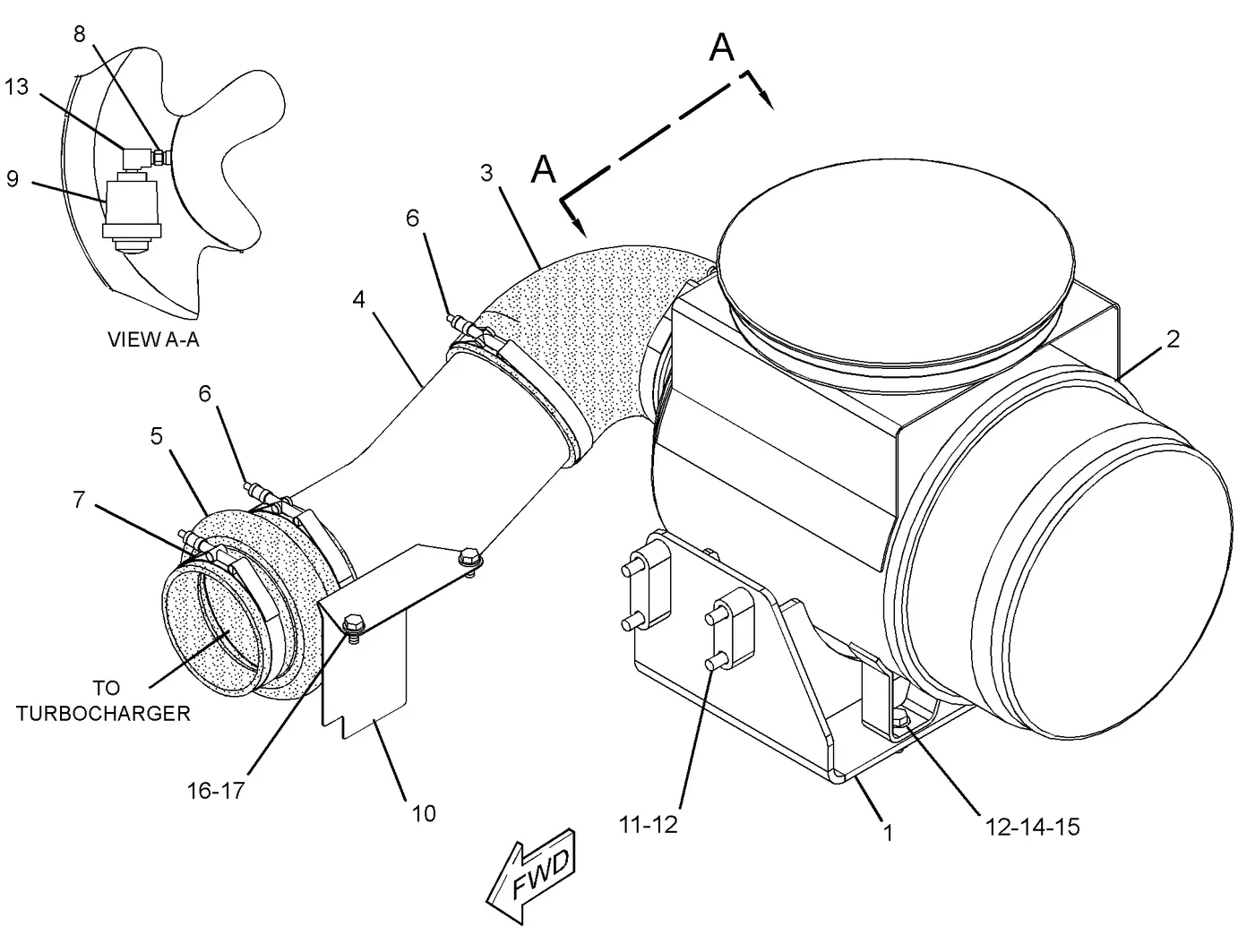C13 · AIR INLET AND EXHAUST SYSTEM · 243-3032 CAT parts diagram
