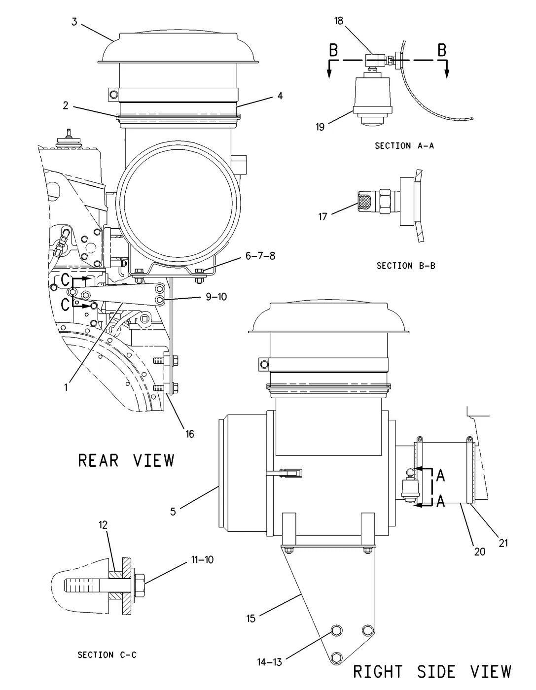 C15 · AIR INLET AND EXHAUST SYSTEM · 124-3643 CAT parts diagram