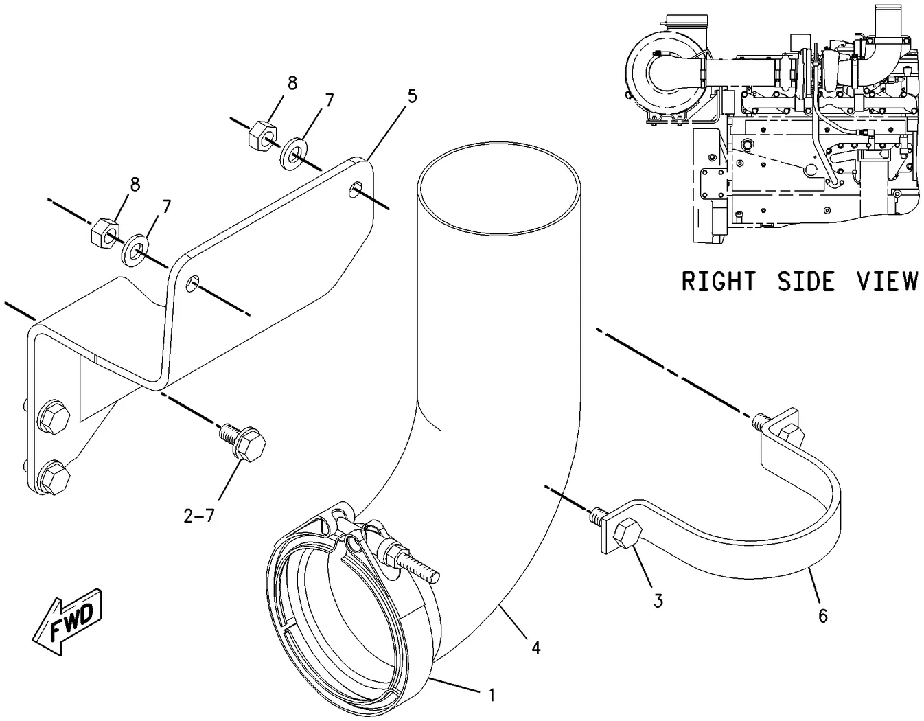 C7 · AIR INLET AND EXHAUST SYSTEM · 209-2079 CAT parts diagram