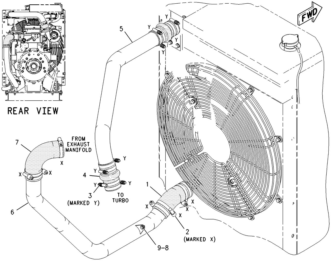 C9 · AIR INLET AND EXHAUST SYSTEM · 228-4320 CAT parts diagram