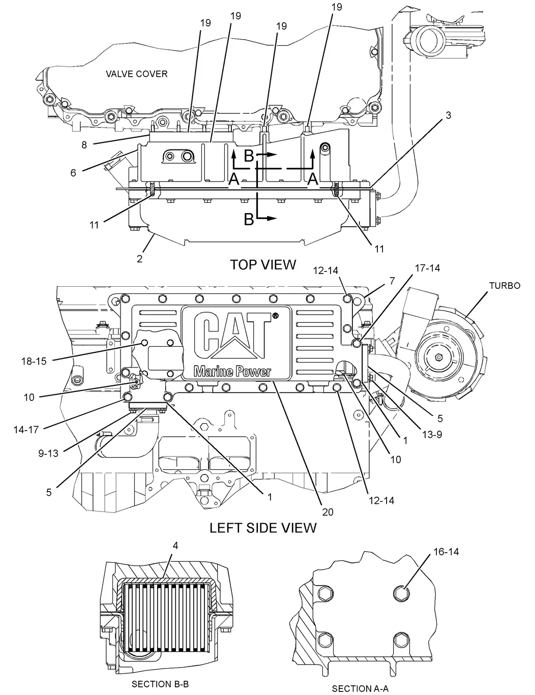 C9 · AIR INLET AND EXHAUST SYSTEM · 242-5336 CAT parts diagram