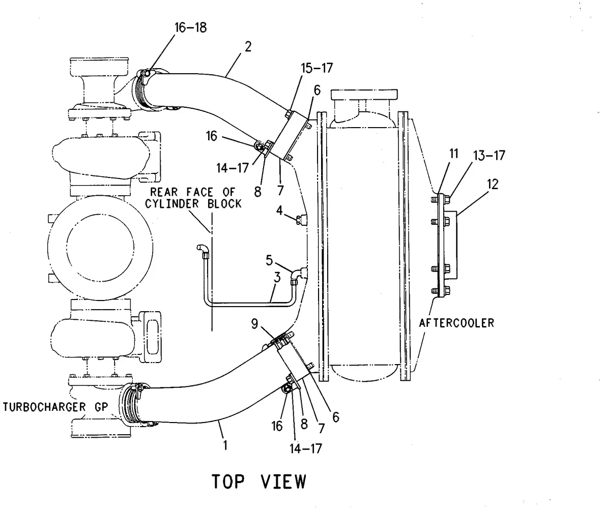 G3508 · AIR INLET AND EXHAUST SYSTEM · 032-1268 CAT parts diagram