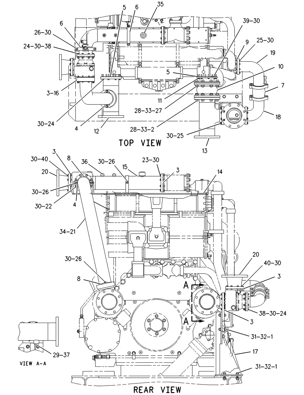 G3608 · COOLING SYSTEM · 159-3545 CAT parts diagram