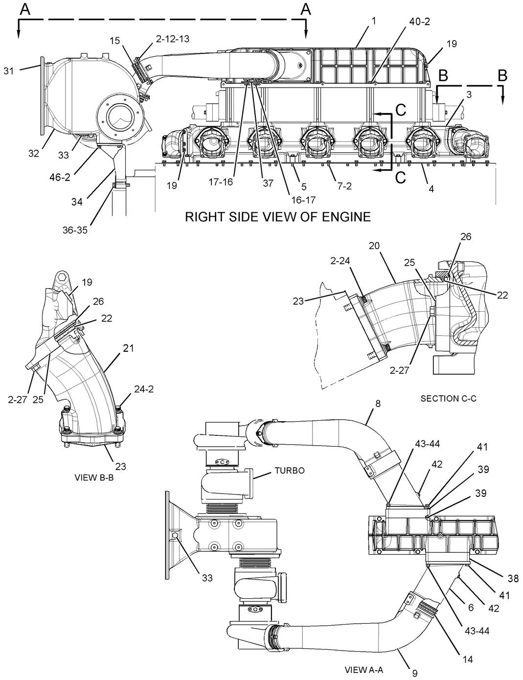 G3608 · AIR INLET AND EXHAUST SYSTEM · 178-3648 CAT parts diagram