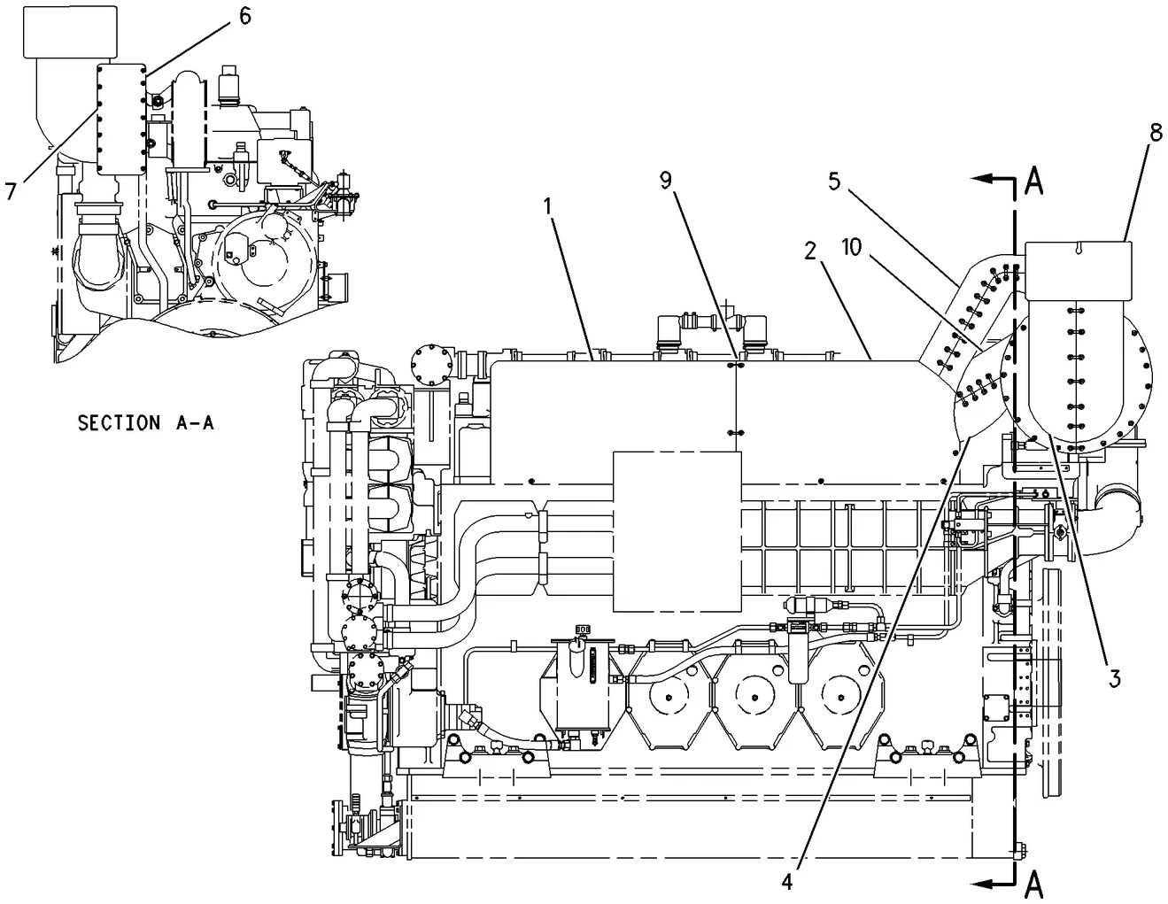 G3608 · AIR INLET AND EXHAUST SYSTEM · 228-6084 CAT parts diagram