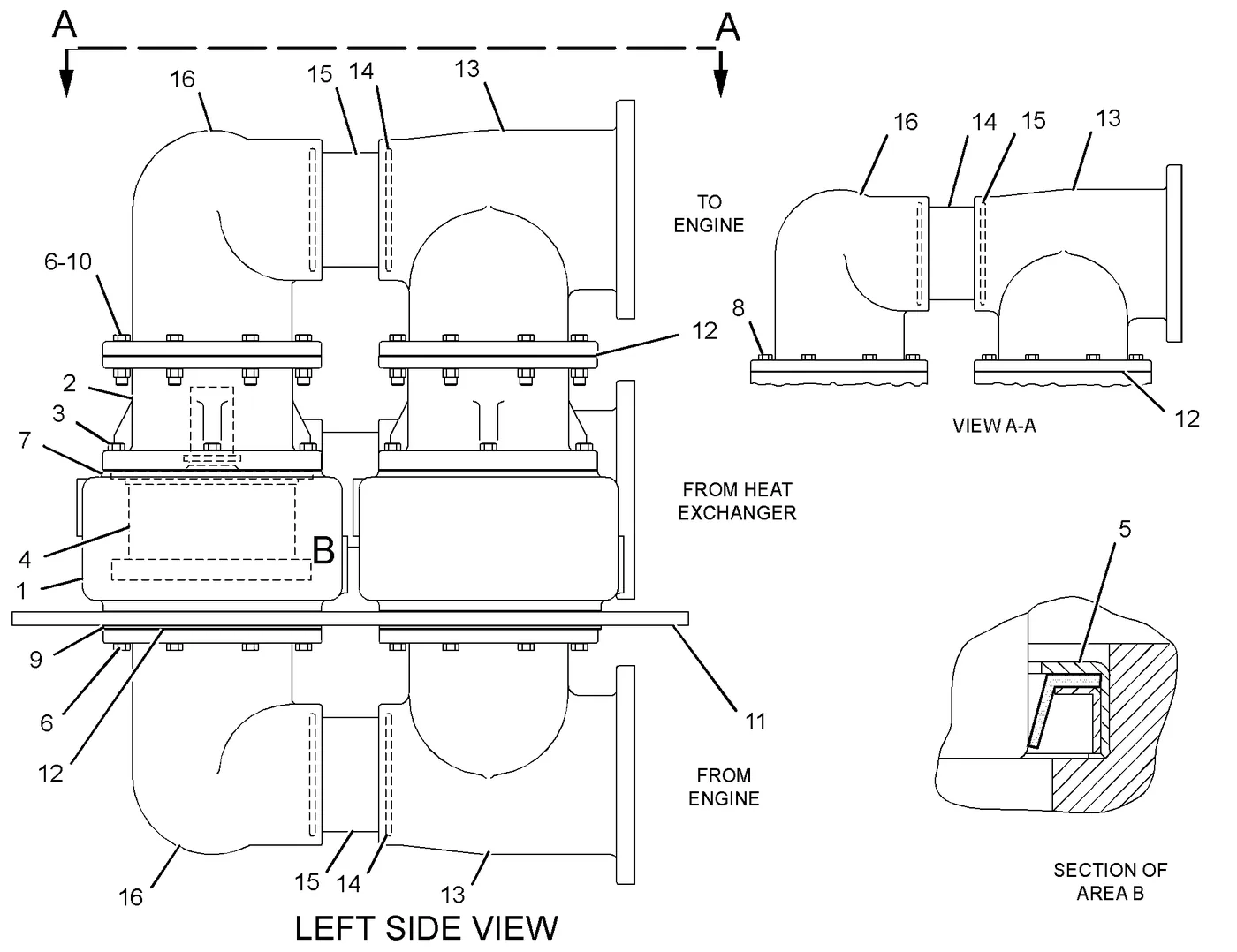 G3616 · COOLING SYSTEM · 204-7168 CAT parts diagram