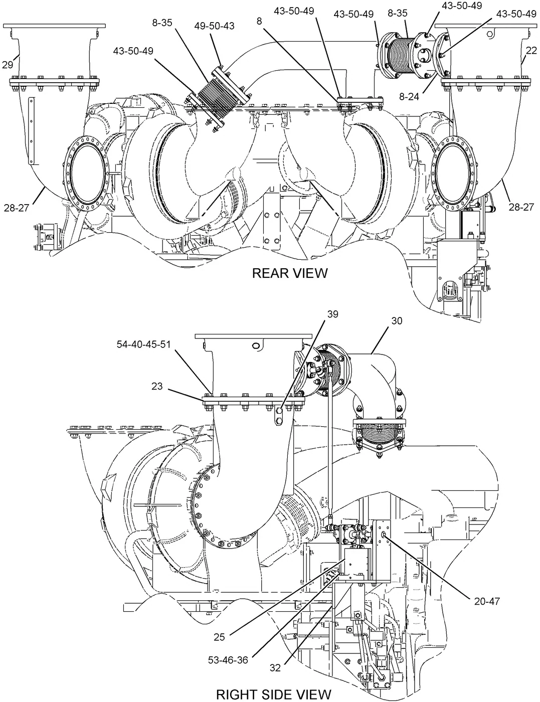 G3616 · AIR INLET AND EXHAUST SYSTEM · 206-6539 CAT parts diagram