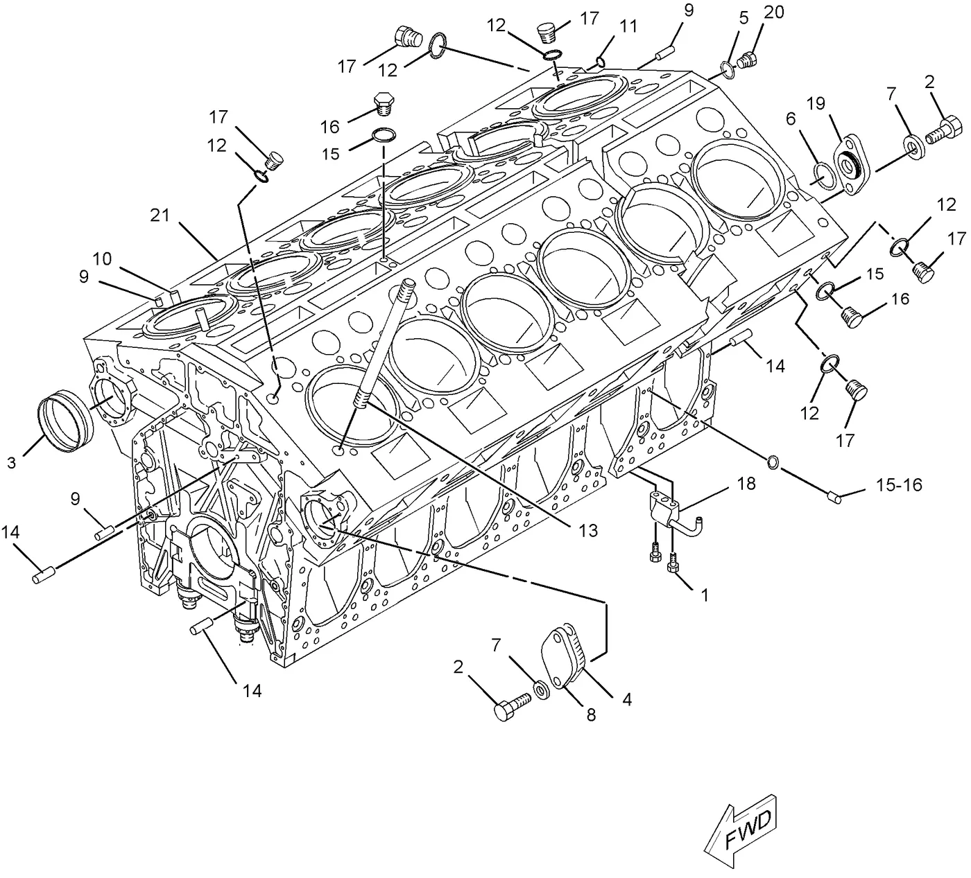 G3616 · BASIC ENGINE · 153-2959 CAT parts diagram